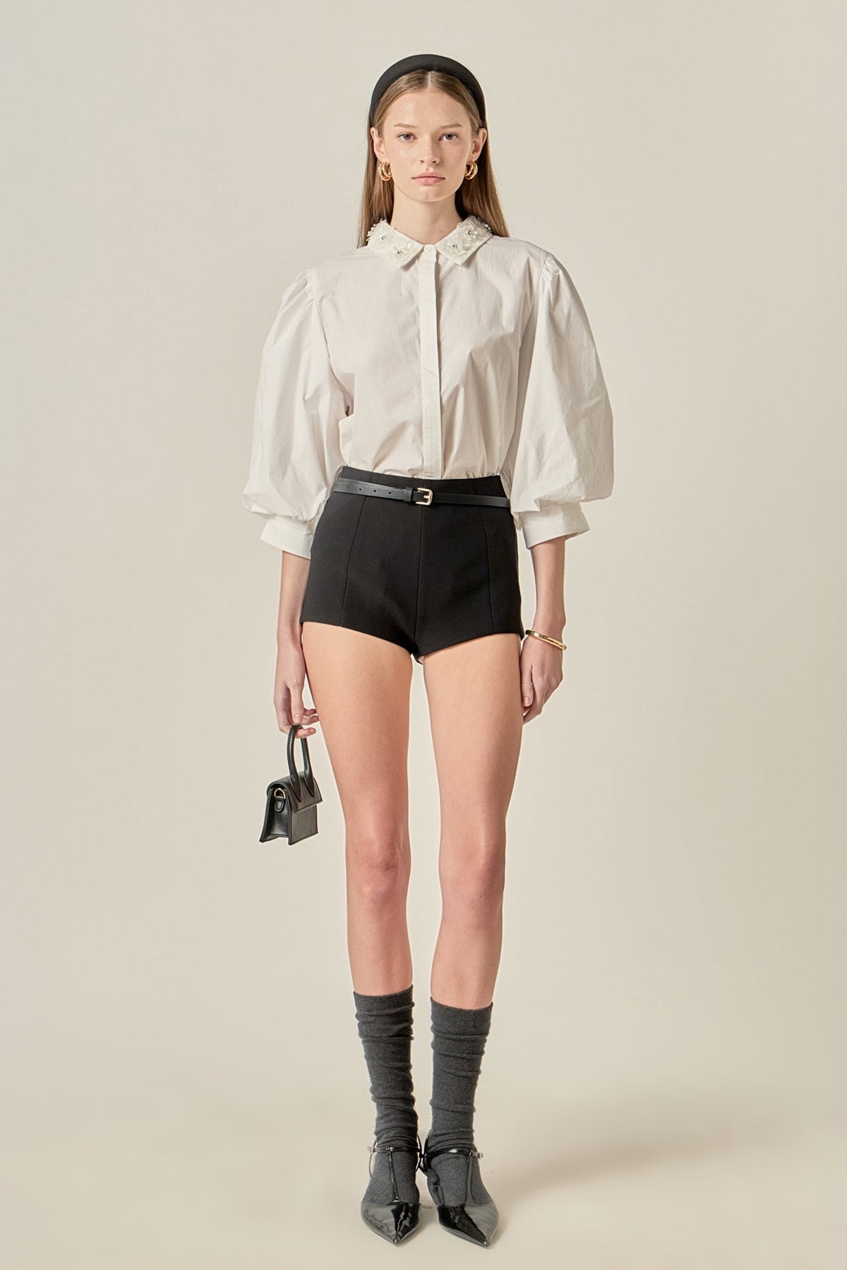 Amelie Rhinestone Trim Shirt