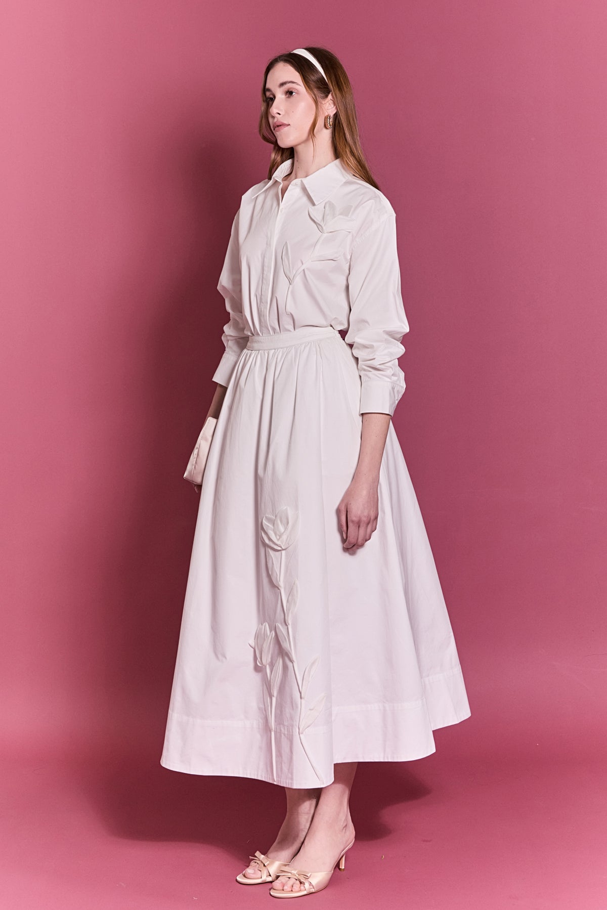 Appliqued Accent Midi Skirt