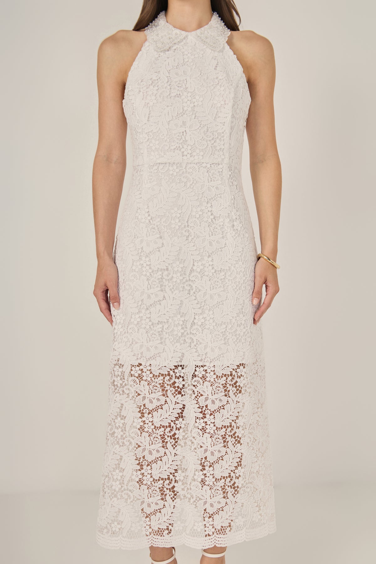 Lace Halter Maxi Dress