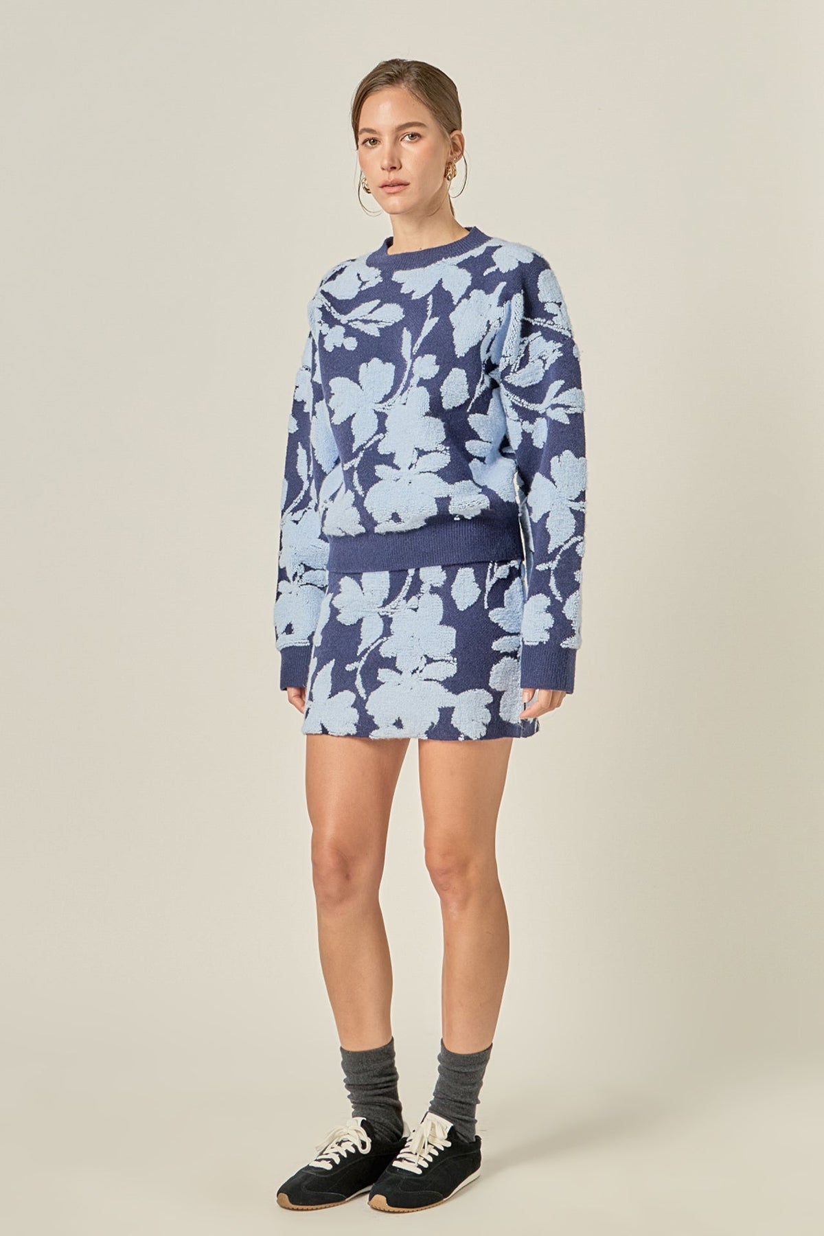 Fuzzy Flower Mini Skirt