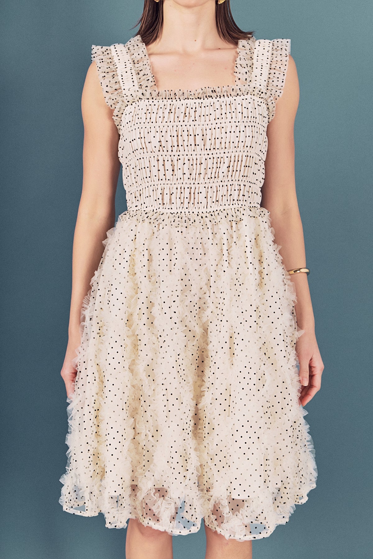 Polka Dot Sleeveless Midi Dress