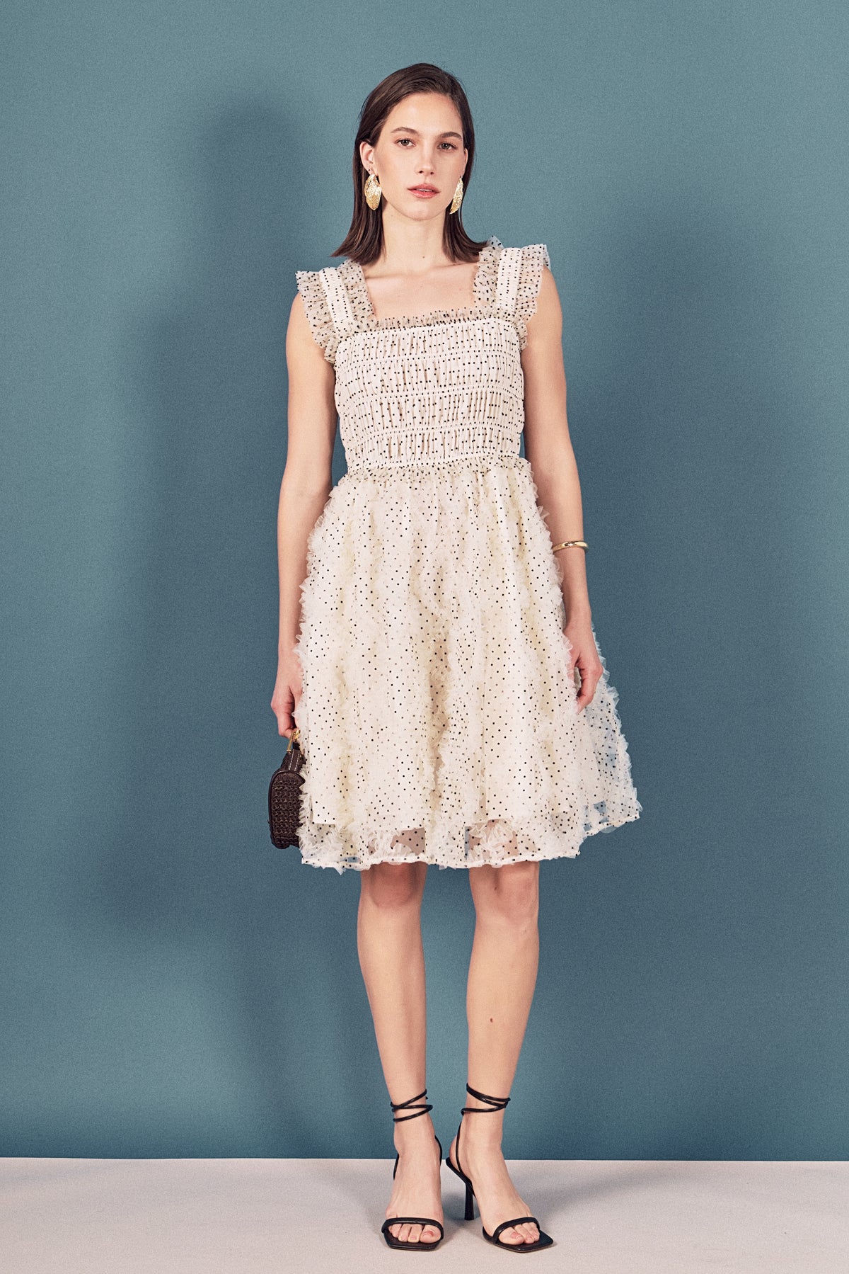 Polka Dot Sleeveless Midi Dress