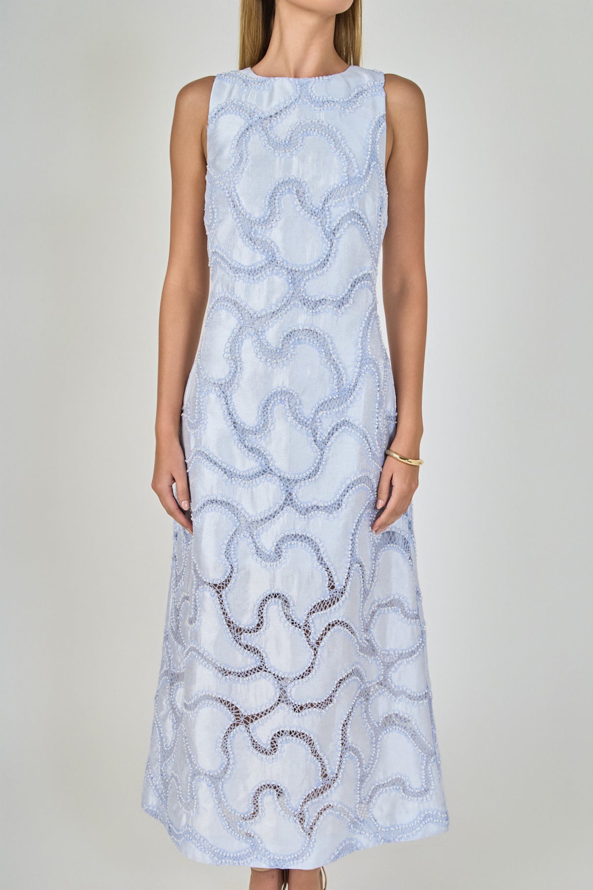 Beaded Embellishment Midi Dress