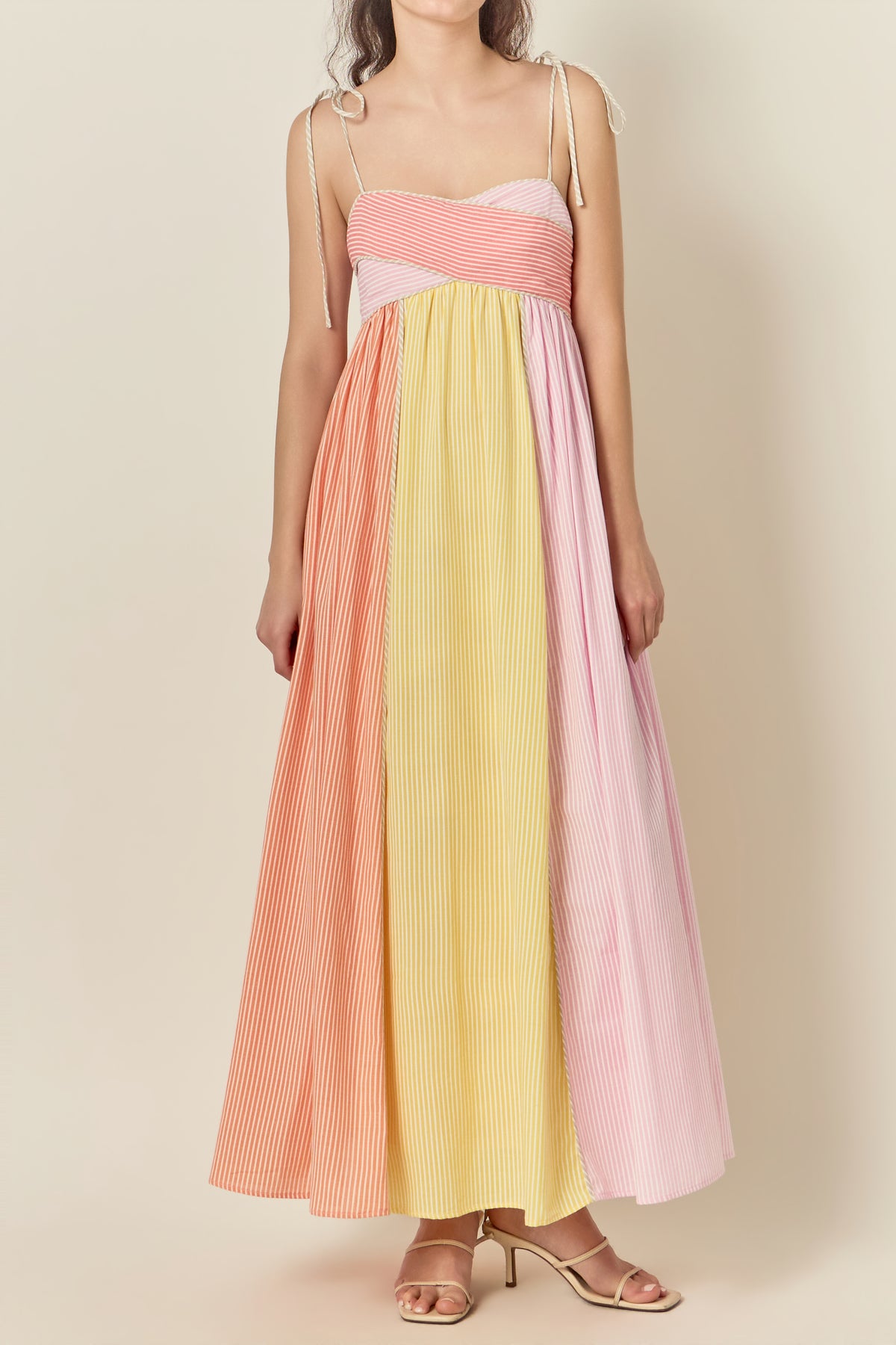 Striped Sleeveless Maxi Dress