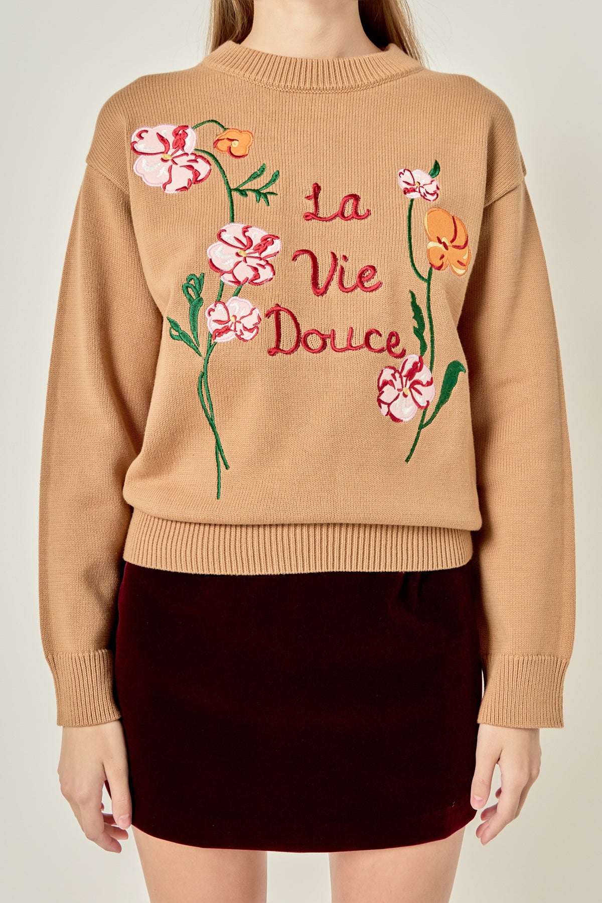 Flower Embroidery Sweater
