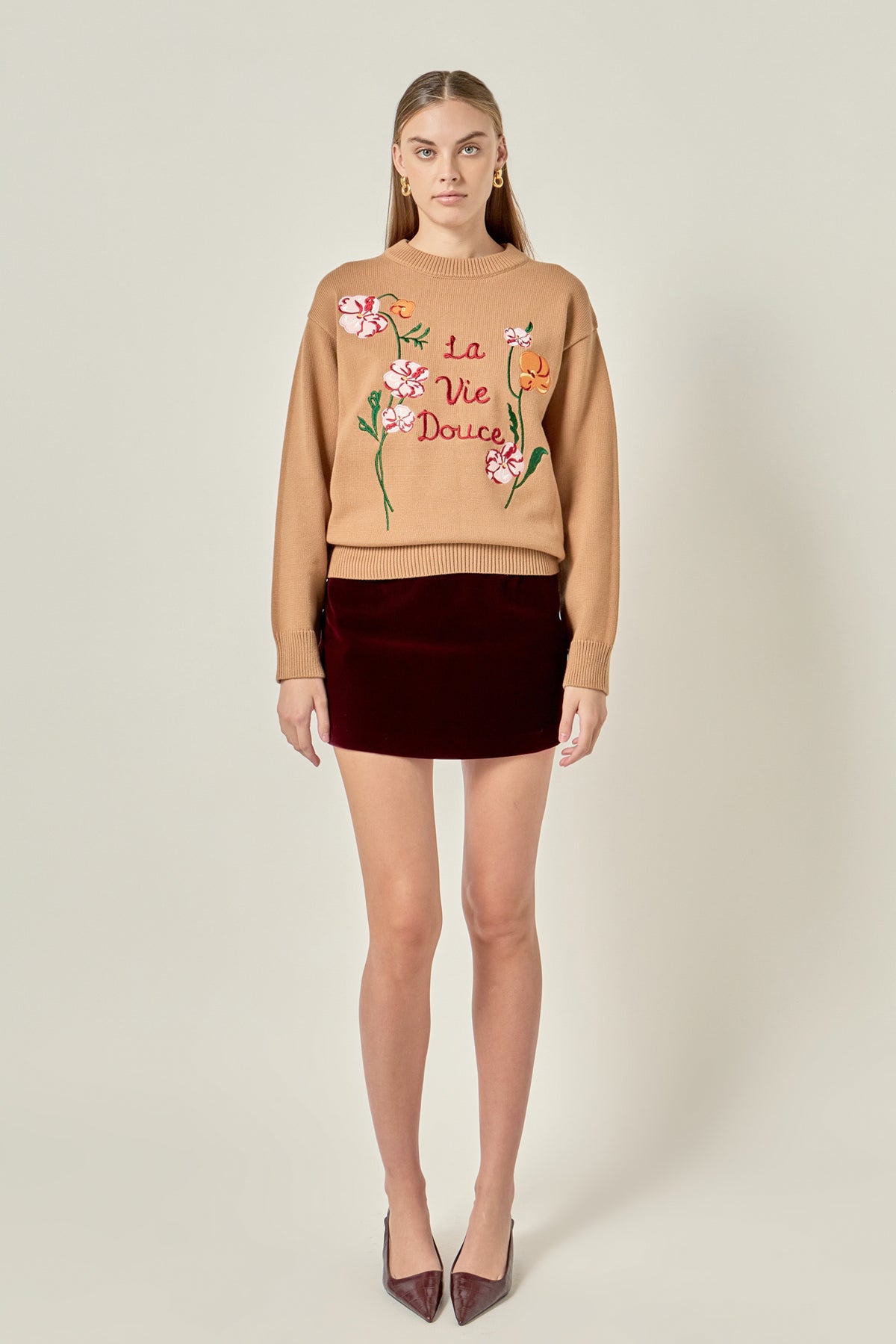 Flower Embroidery Sweater