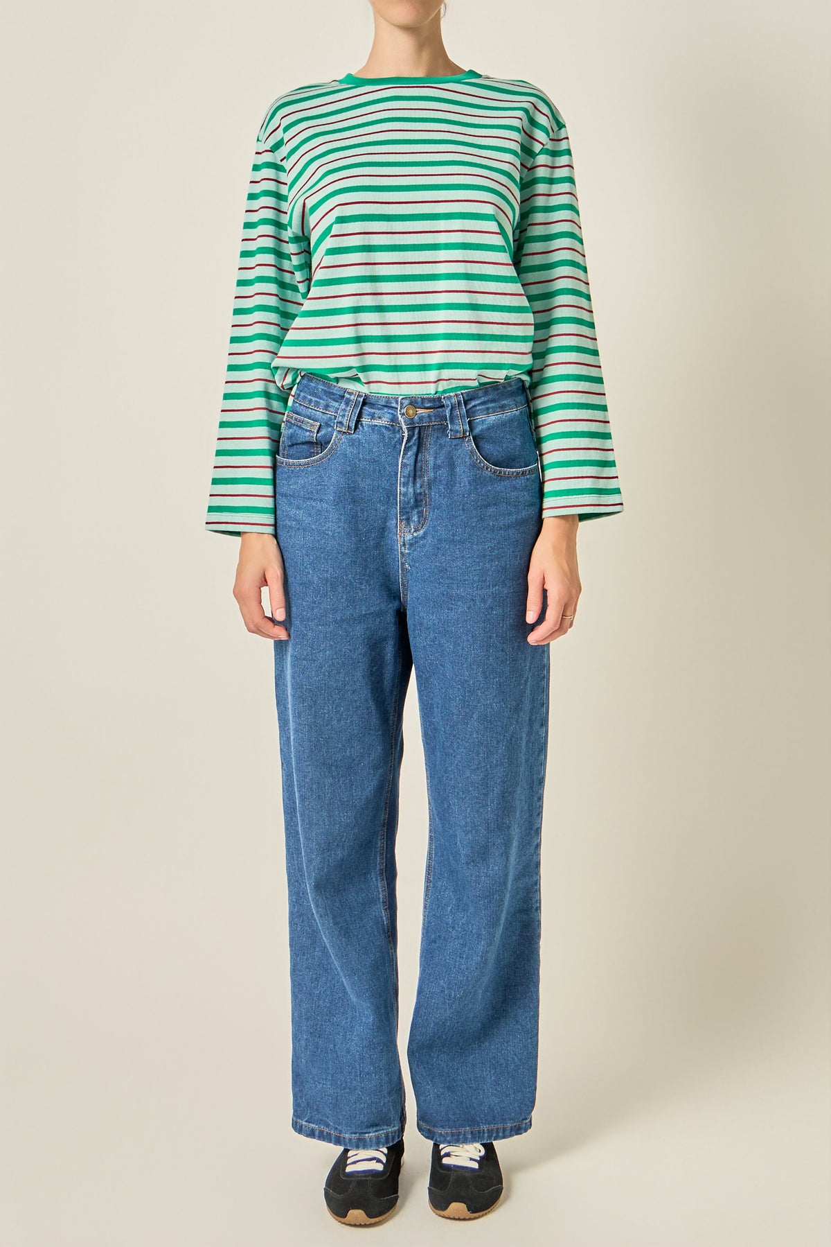 Relaxed Striped Long Sleeve Top