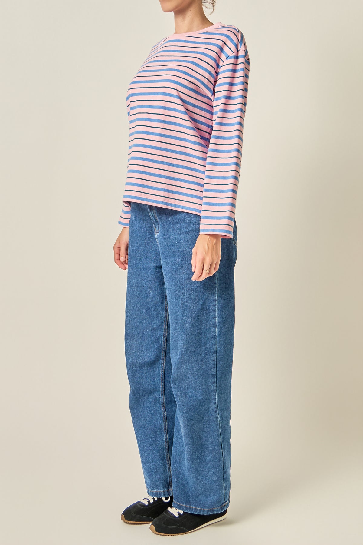 Relaxed Striped Long Sleeve Top