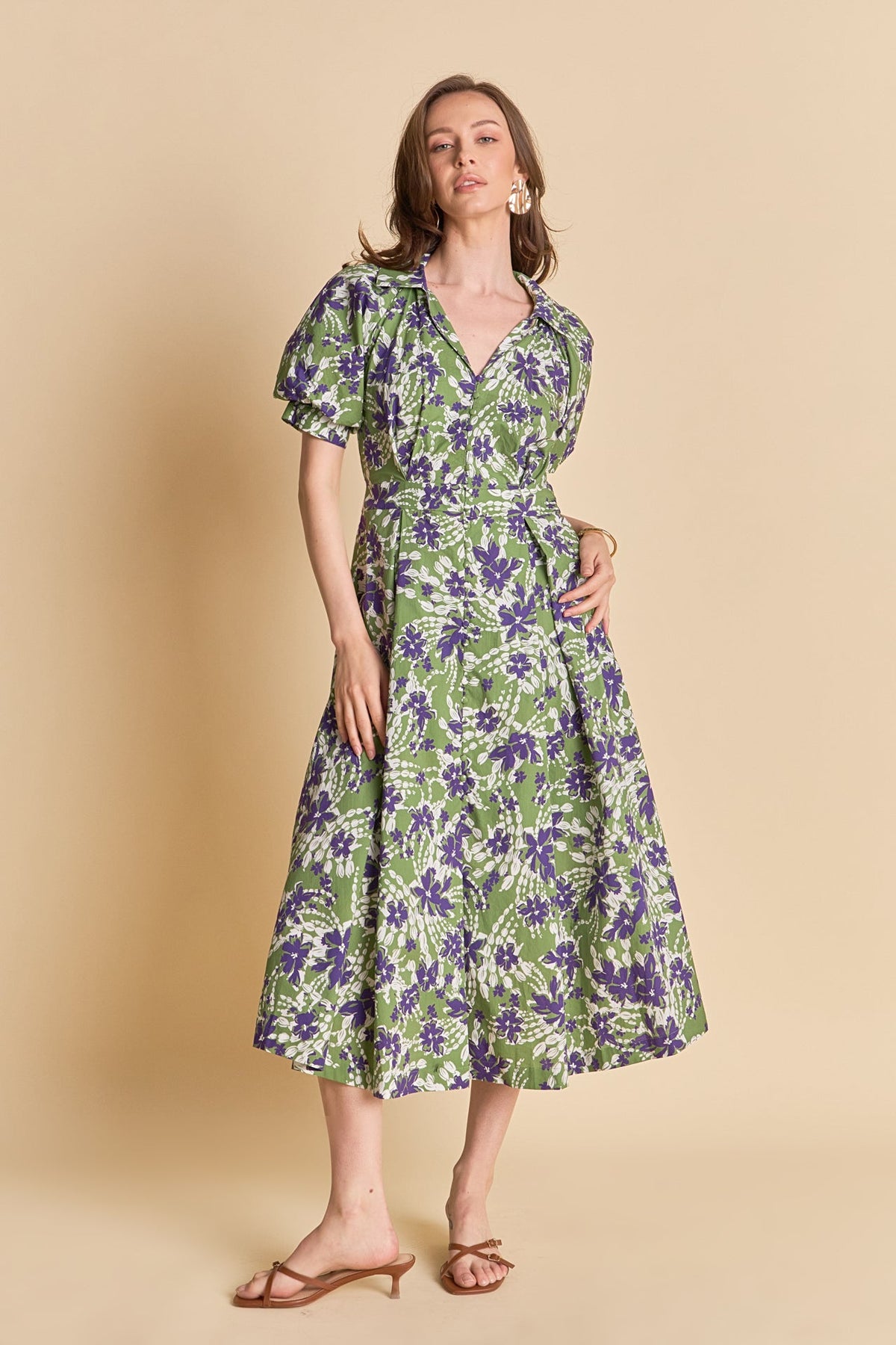 Floral Printed Midi Dress