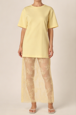 Mix Media T-Shirt Lace Dress