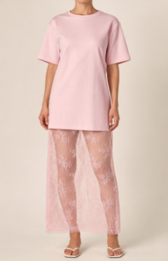 Mix Media T-Shirt Lace Dress