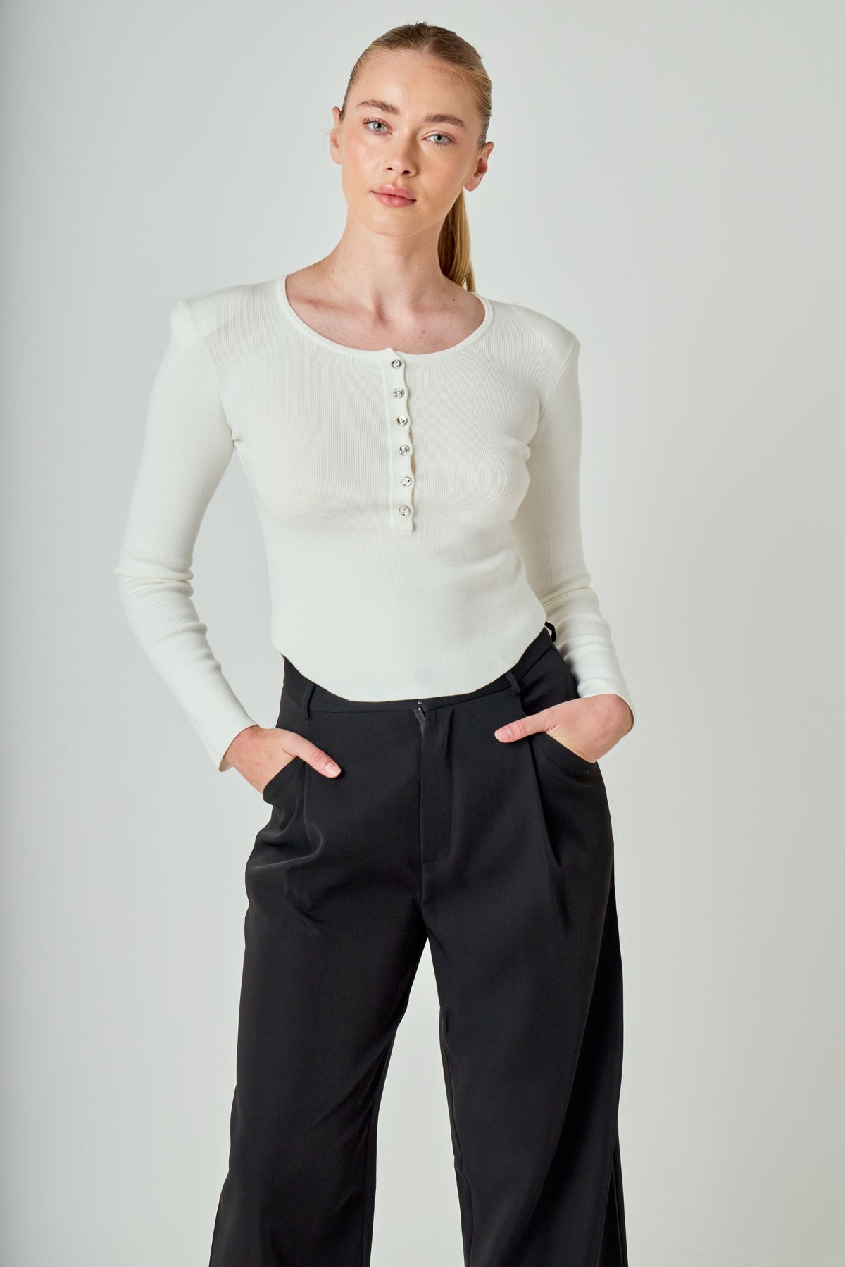 Shoulder Pad Knit Top