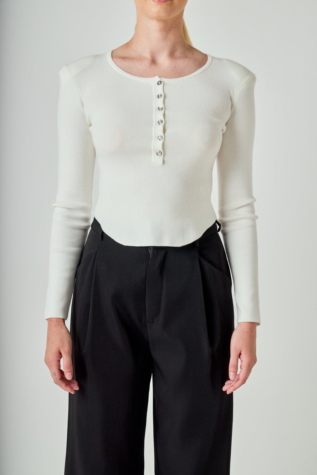 Shoulder Pad Knit Top