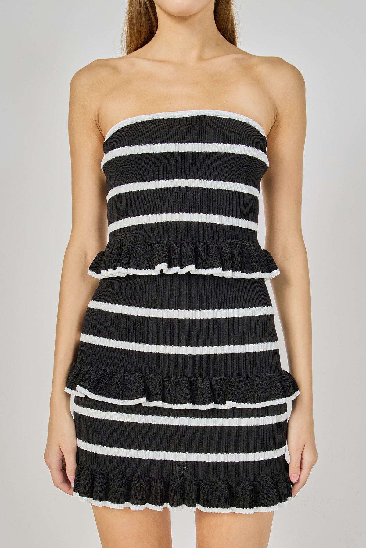 Striped Tube Knit Mini Dress