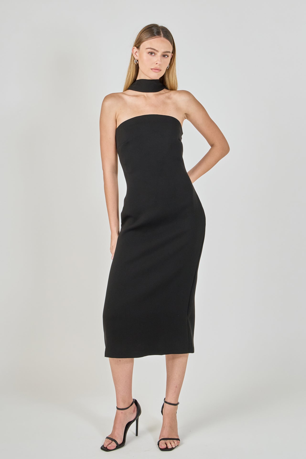 Choker Tie Midi Dress