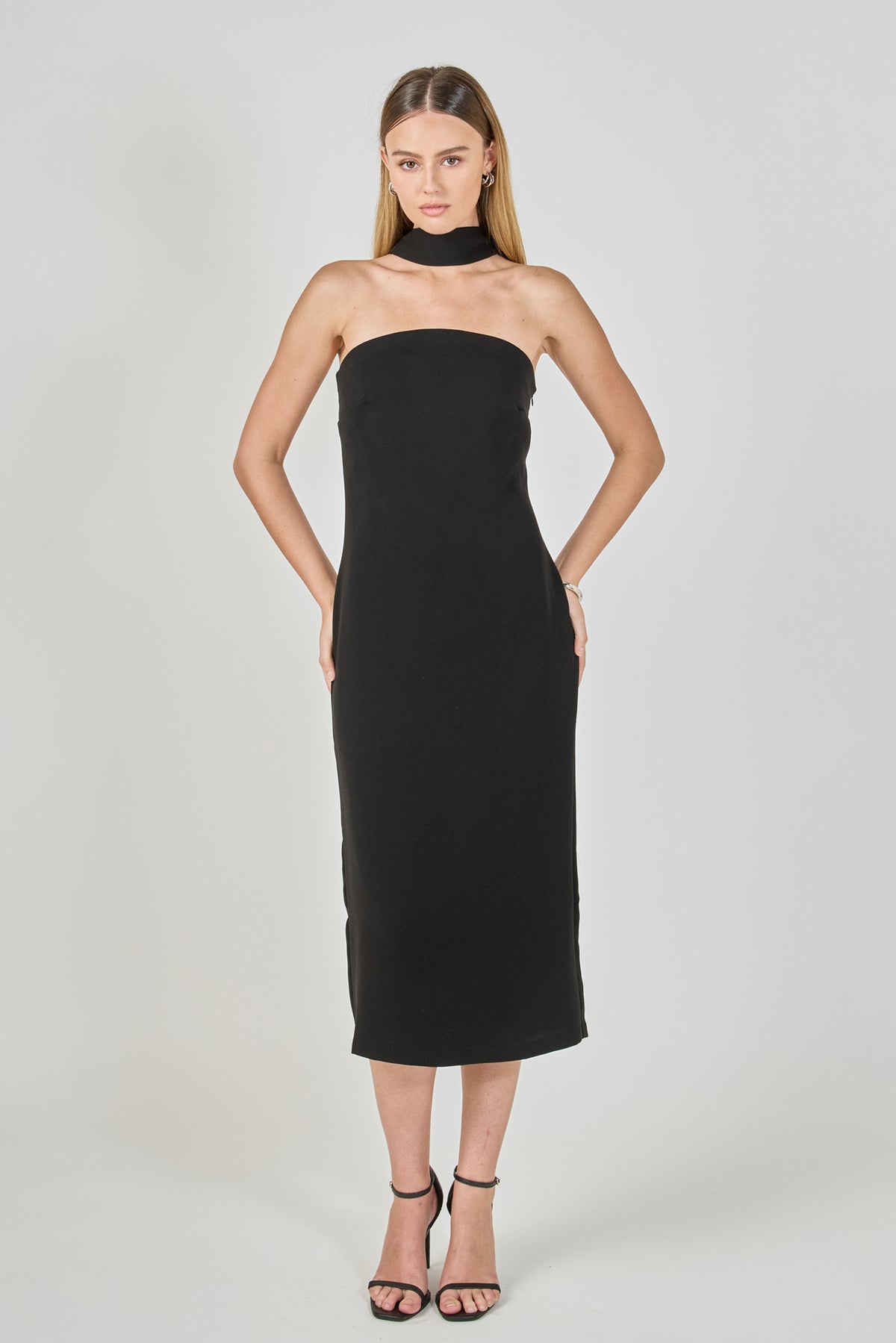 Choker Tie Midi Dress