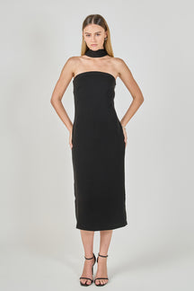 Choker Tie Midi Dress