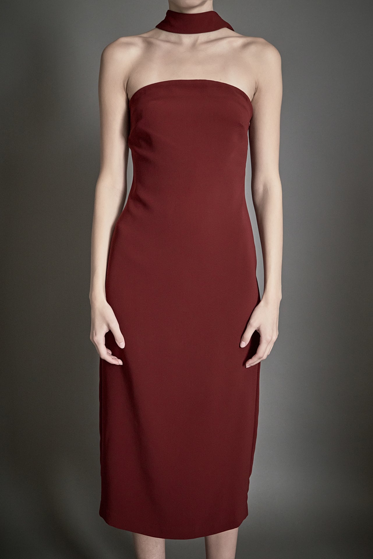 Choker Tie Midi Dress