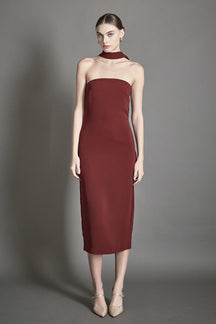 Choker Tie Midi Dress