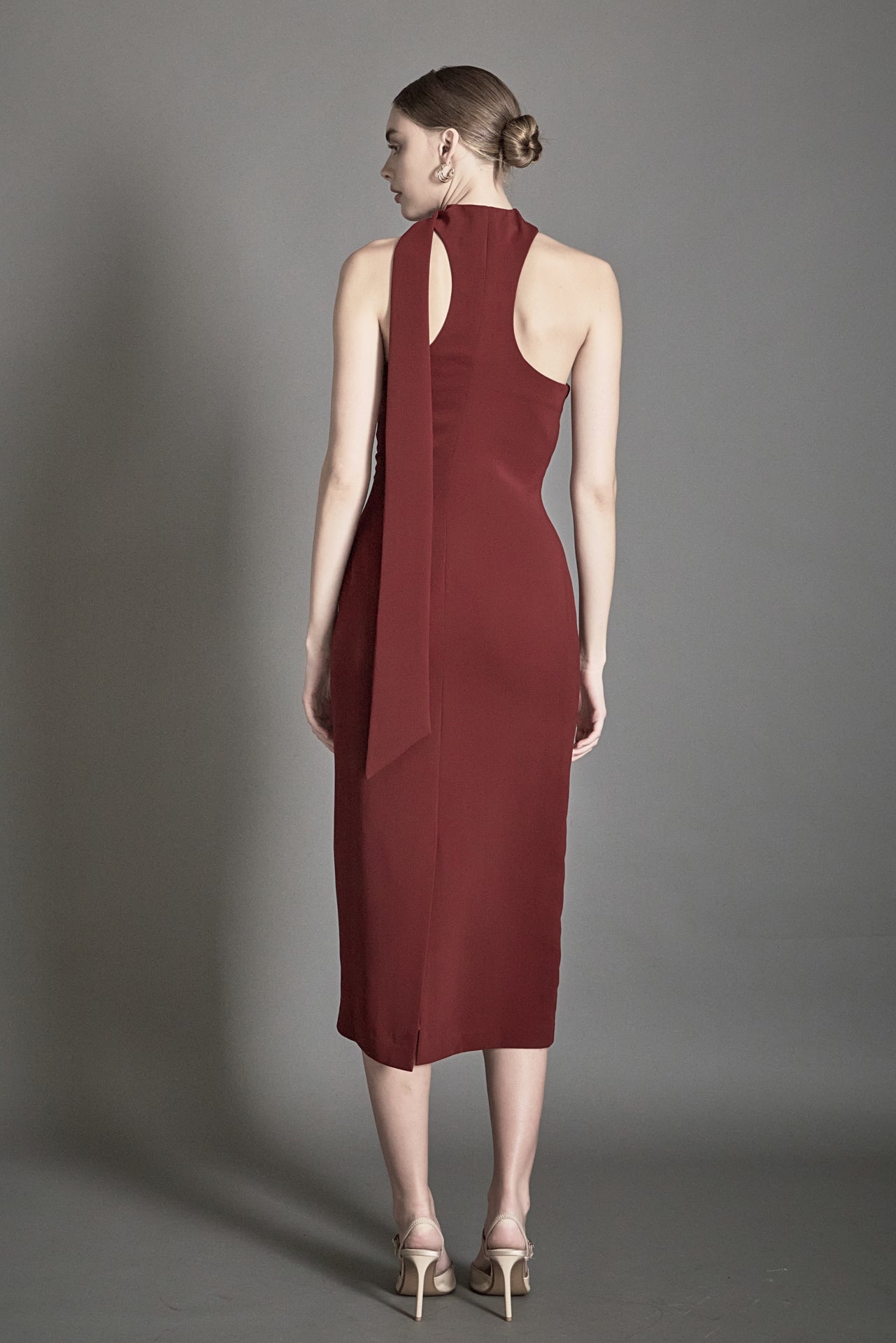 Choker Tie Midi Dress