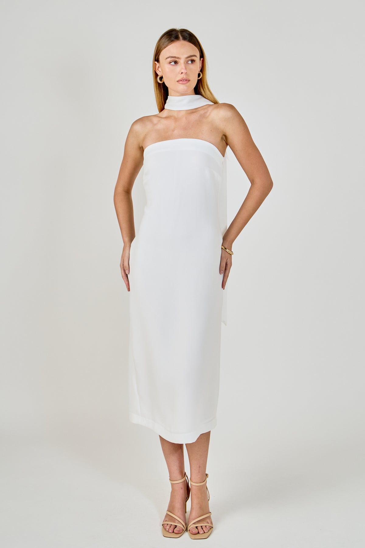 Choker Tie Midi Dress