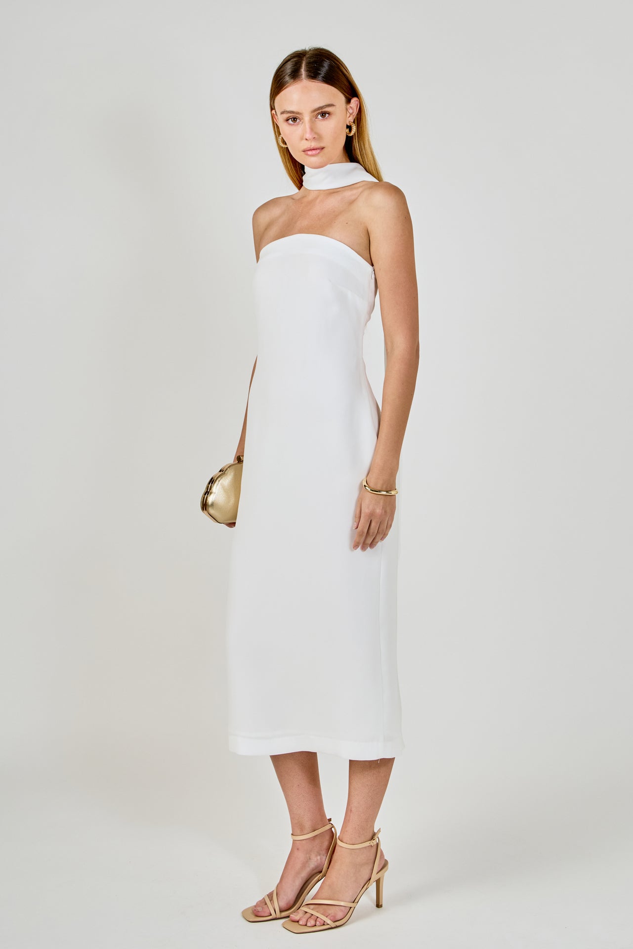 Choker Tie Midi Dress