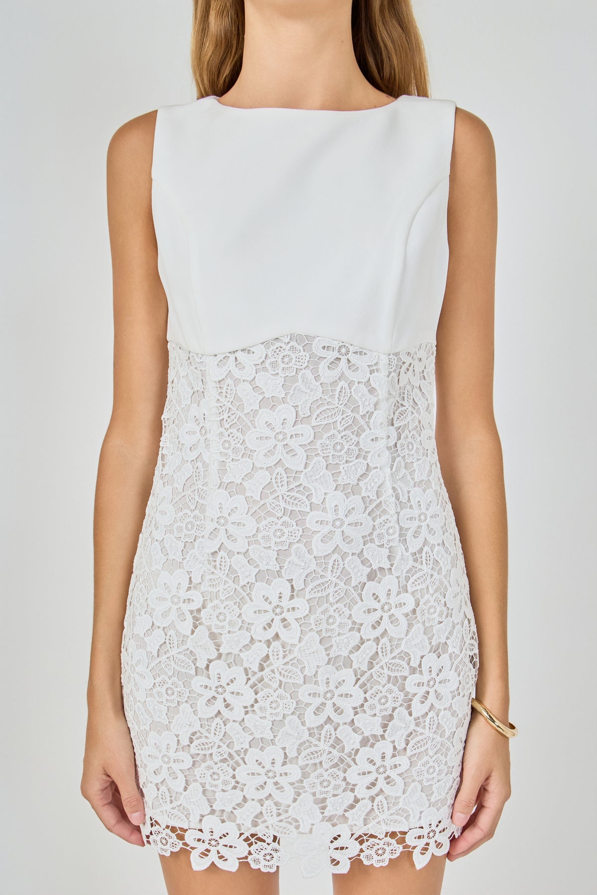 Lace Combo Mini Dress
