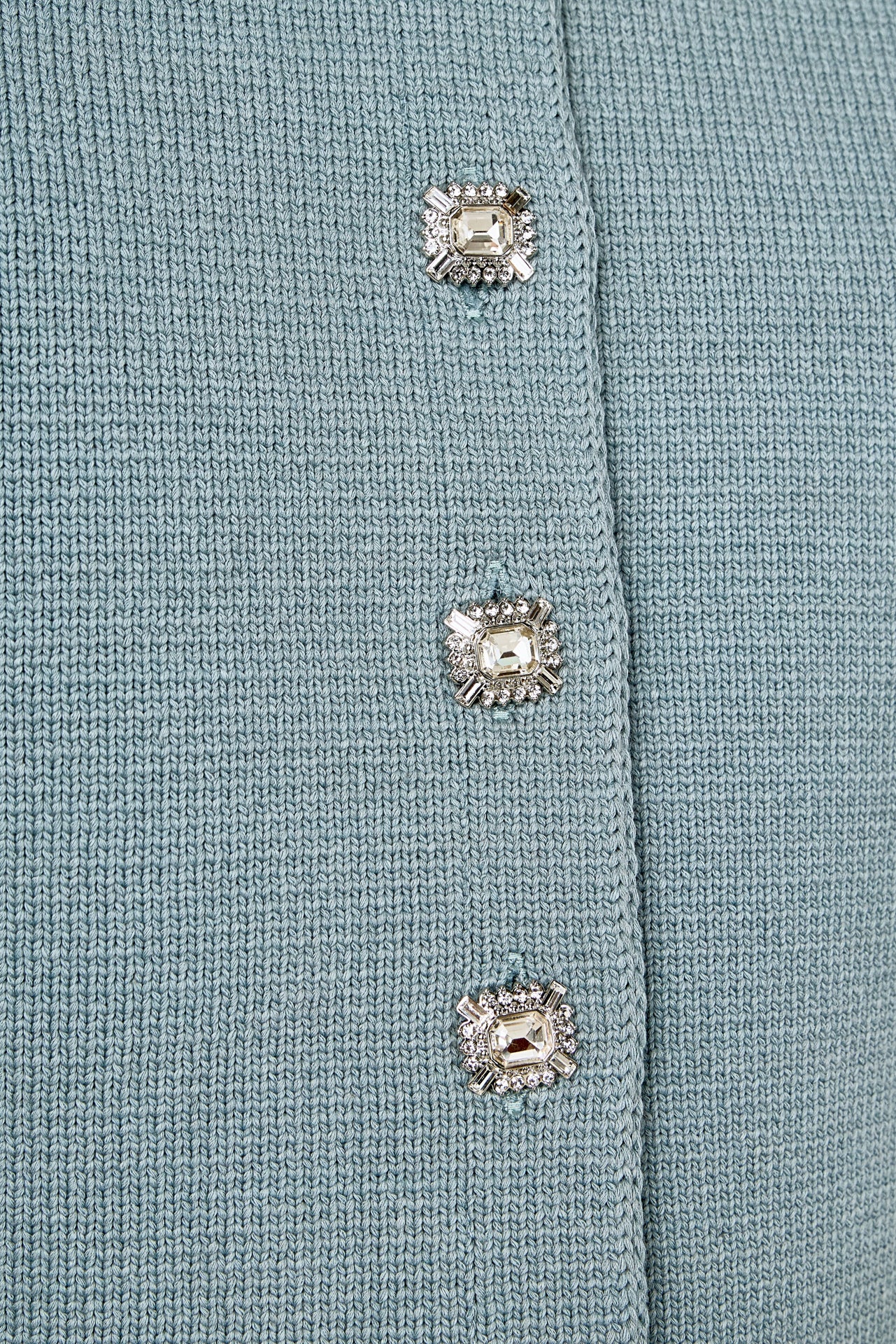 Jewel Buttoned Cropped Knit Top