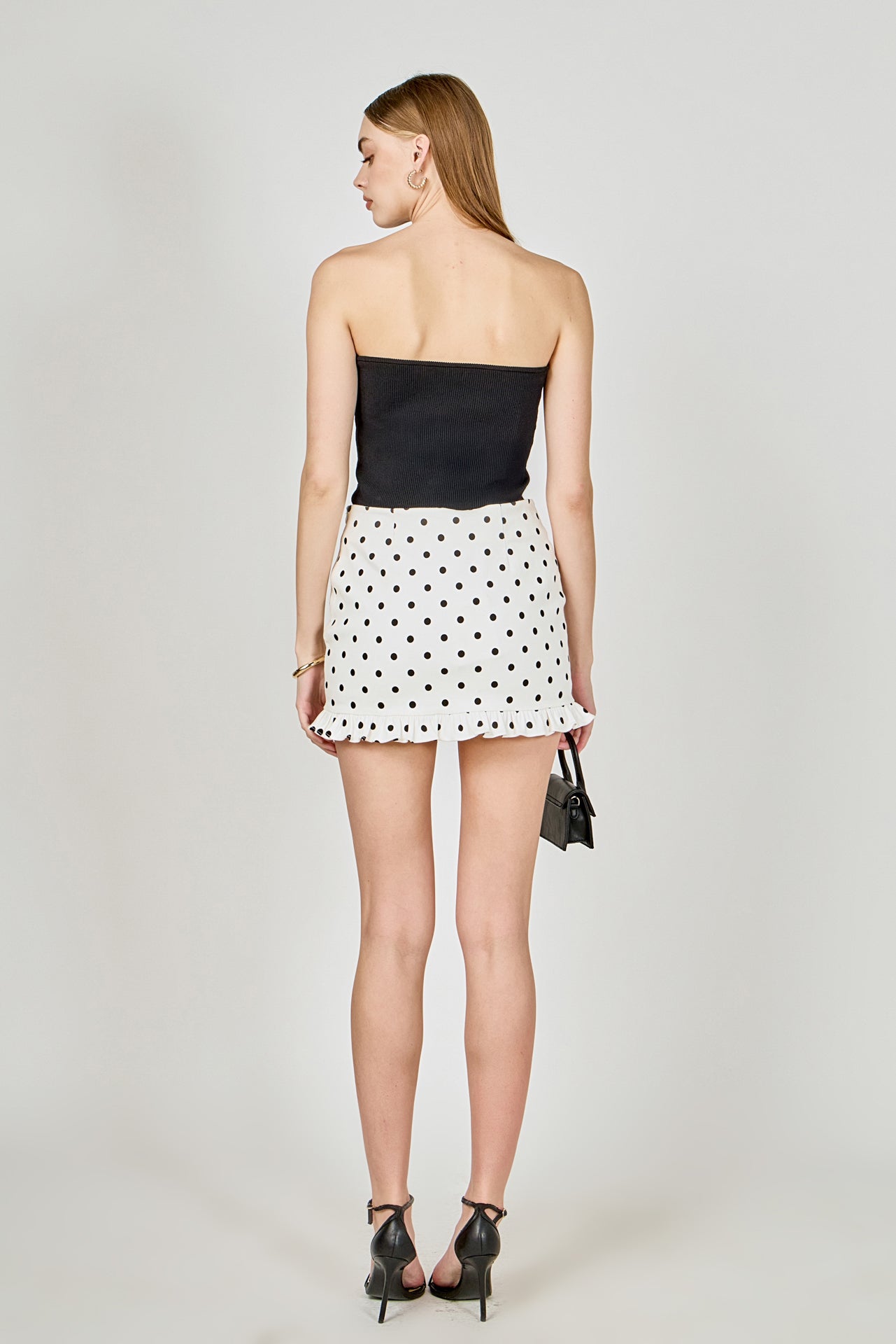 Polka Dot Mini Ruffle Skirt