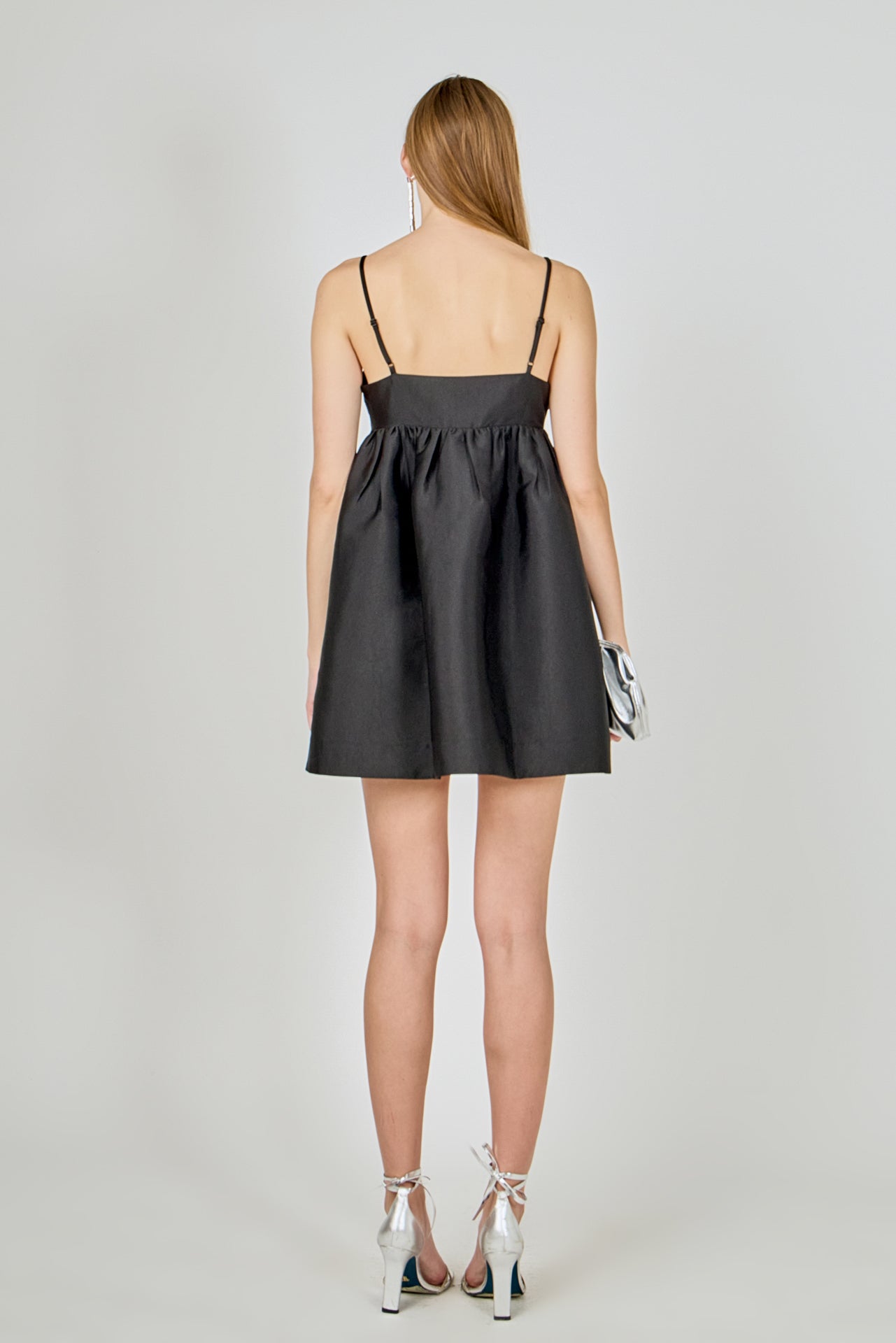 Bead Embellished Bow Mini Dress