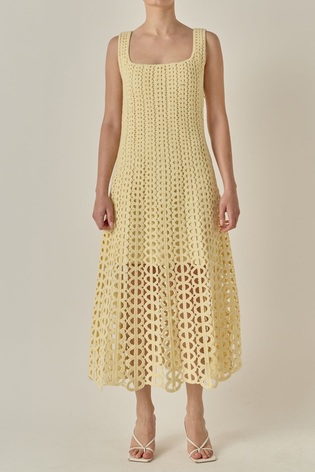 Crochet Sleeveless Midi Dress