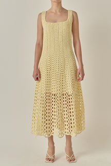 Crochet Sleeveless Midi Dress
