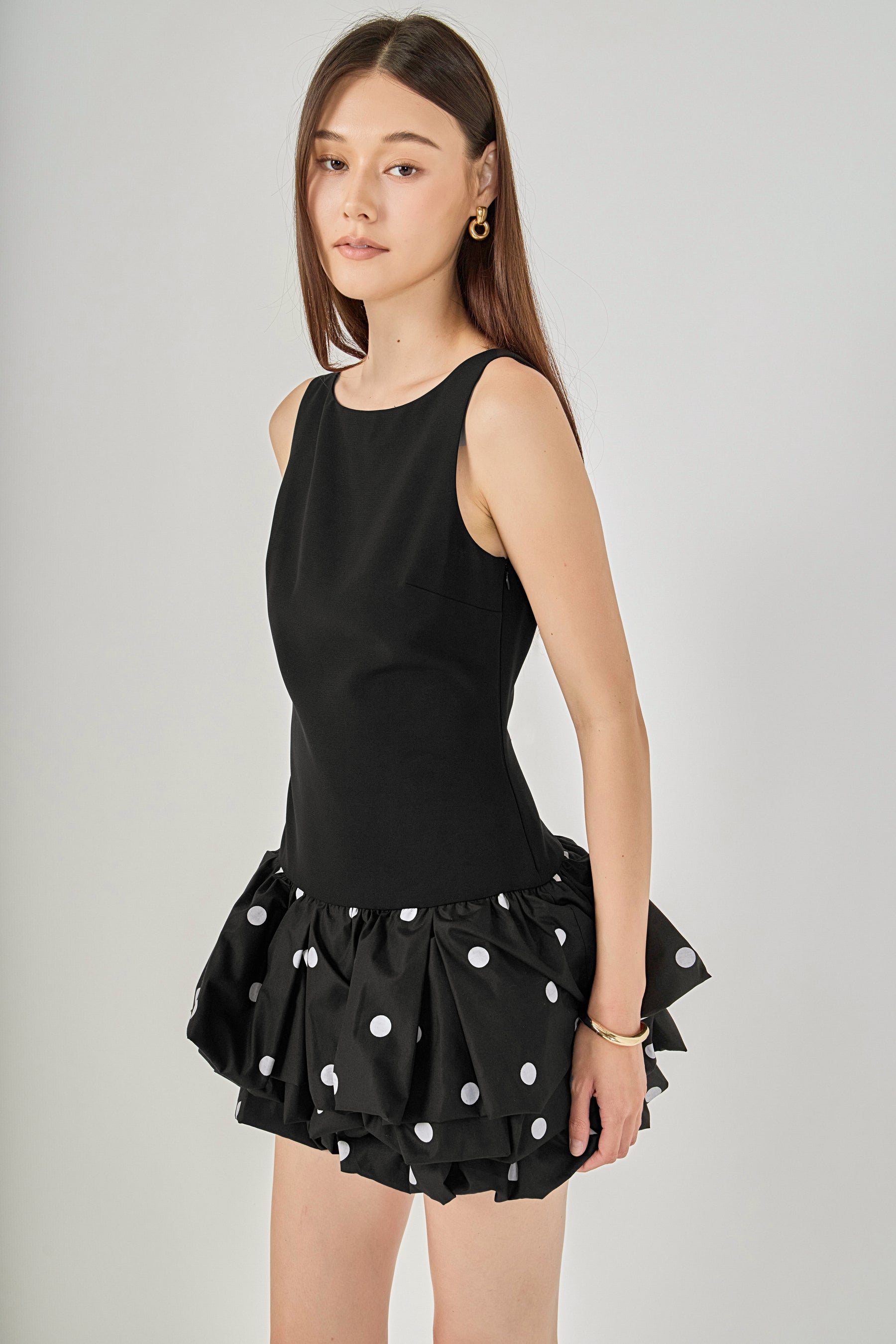 Polka Dot Bubble Mini Dress