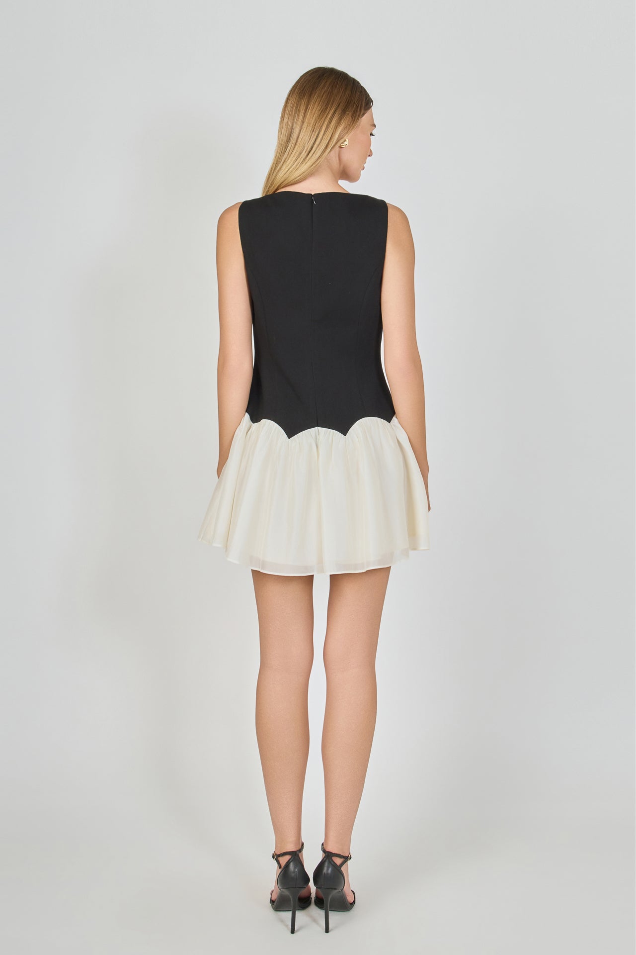 Combo Skirt Boat Neck Mini Dress