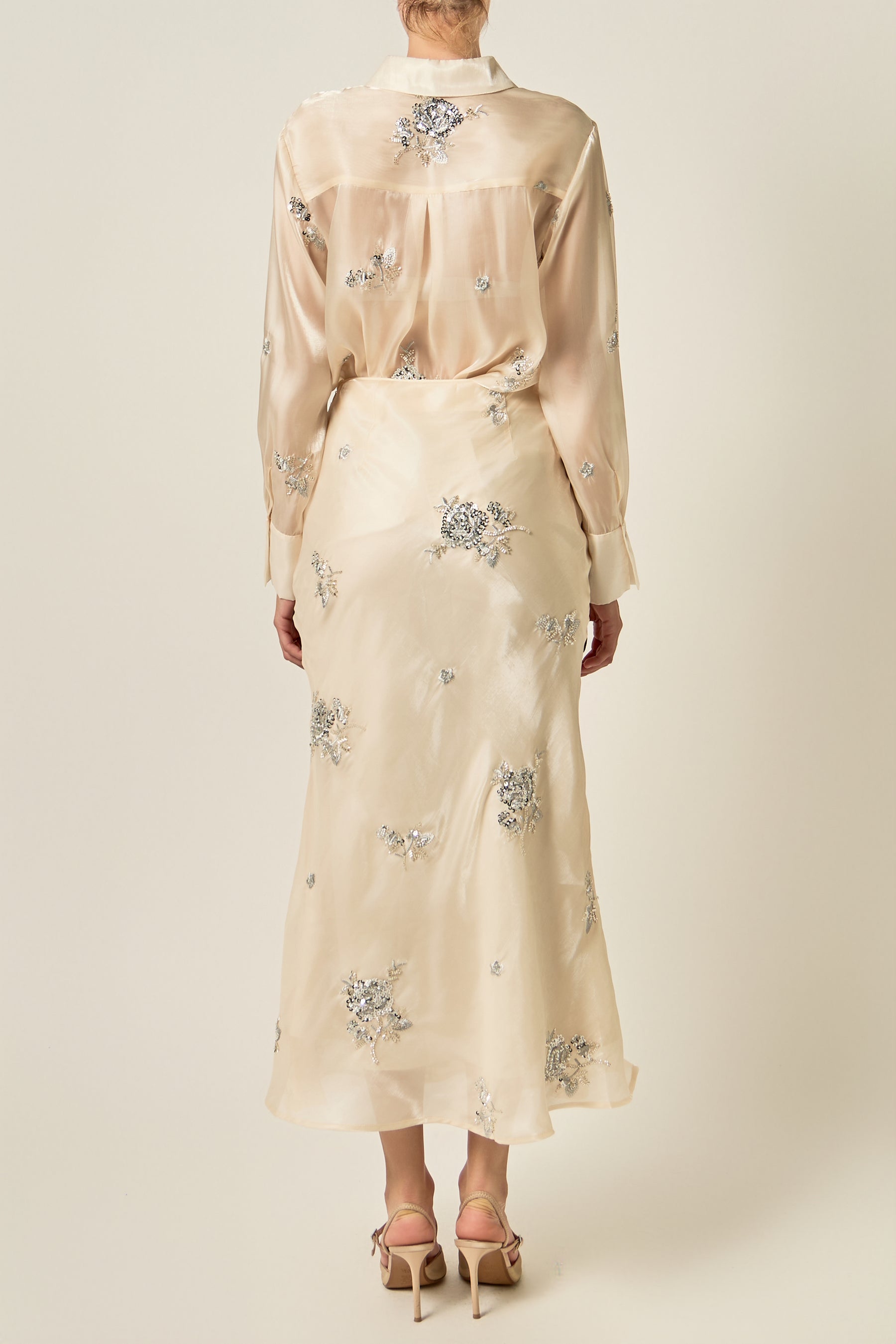 Floral Embellished Button-Up Shirt
