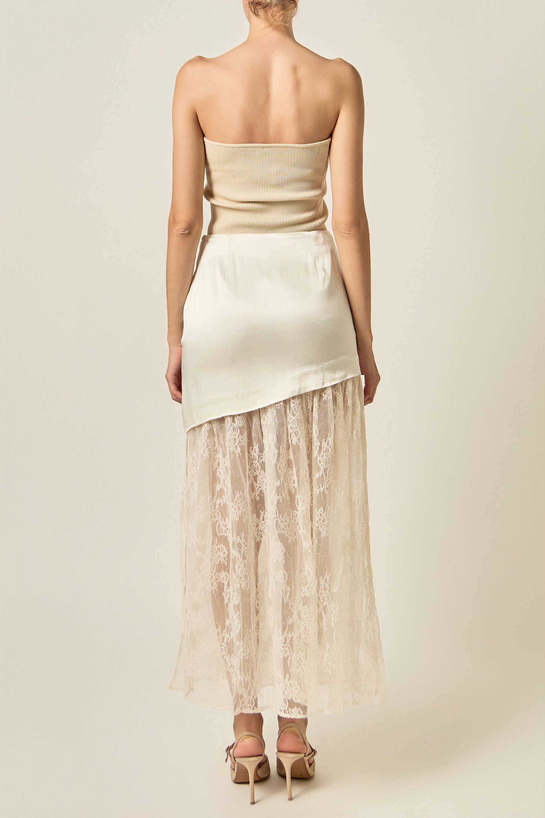 Asymmetrical Lace Maxi Skirt