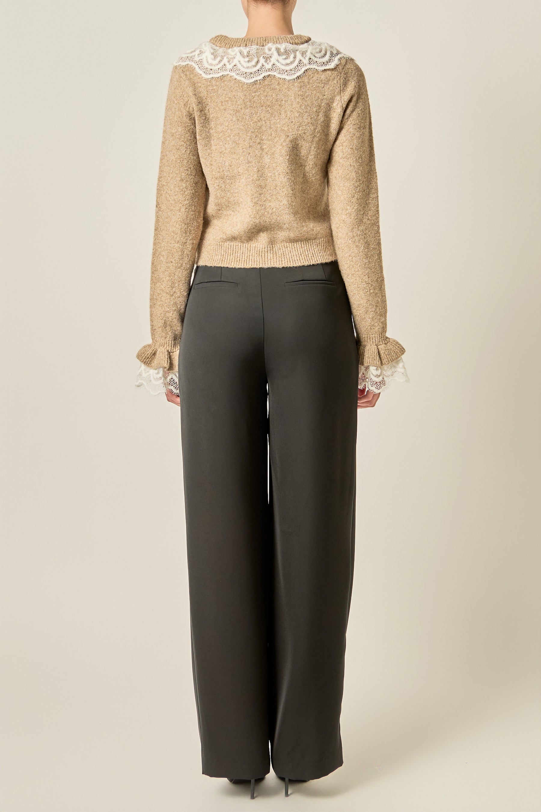 Lace Collar Knit Cardigan