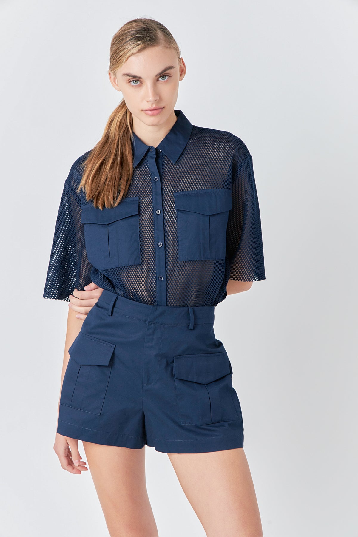 Mesh Net Top with Pockets