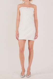 Strapless Ruffled Mini Dress