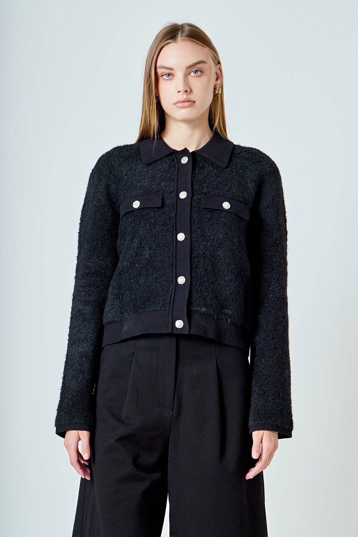 Collared Button Up Cardigan