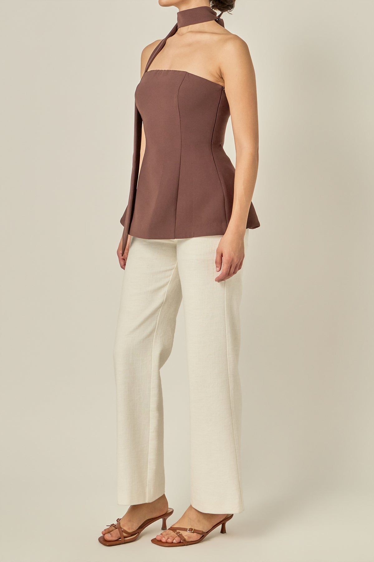 Kaitlyn A-Line Choker Tie Top
