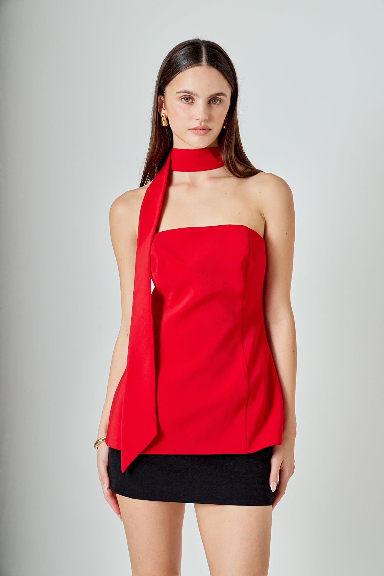 A-Line Choker Tie Top