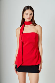 A-Line Choker Tie Top