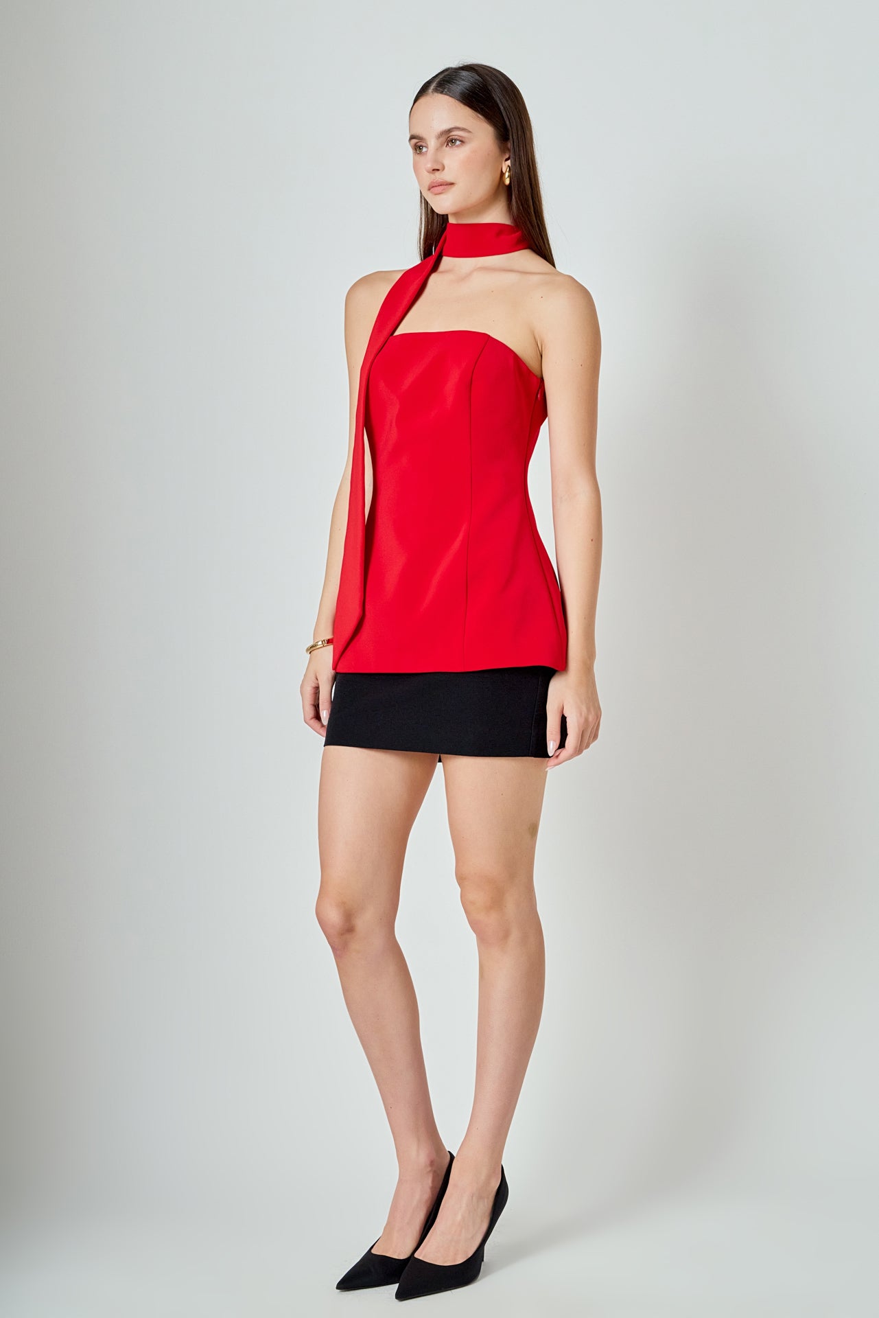 ENDLESS ROSE - A-Line Choker Tie Top - TOPS available at Objectrare