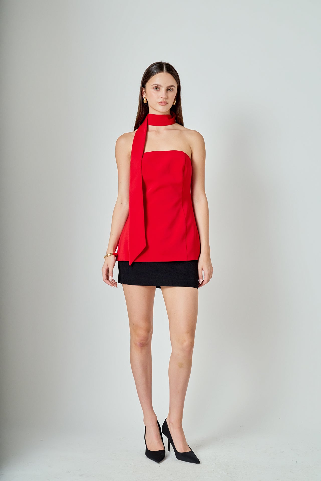 A-Line Choker Tie Top