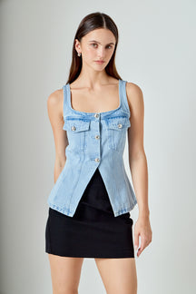 Denim Fitted Vest