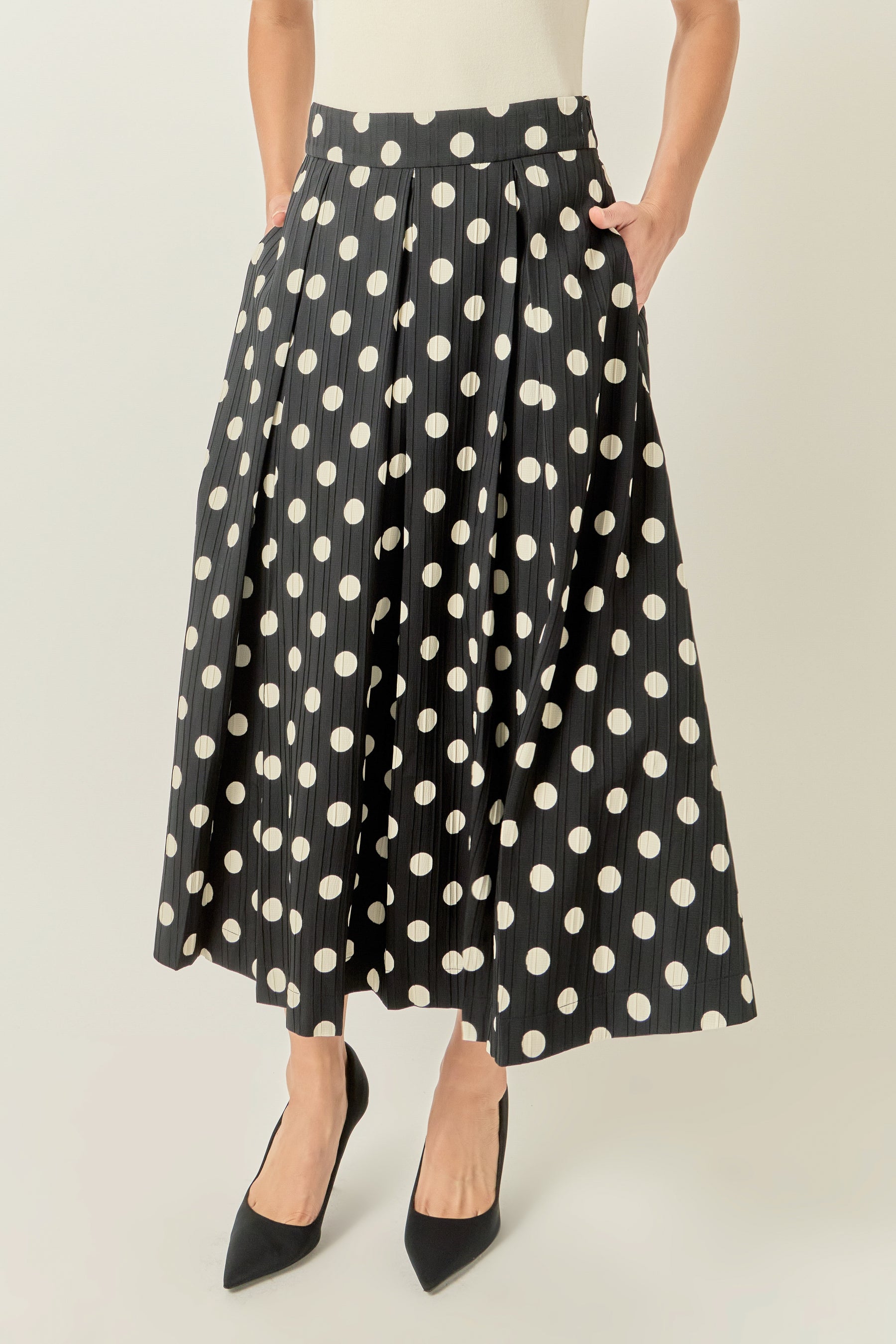 Polka Dot Midi Full Skirt