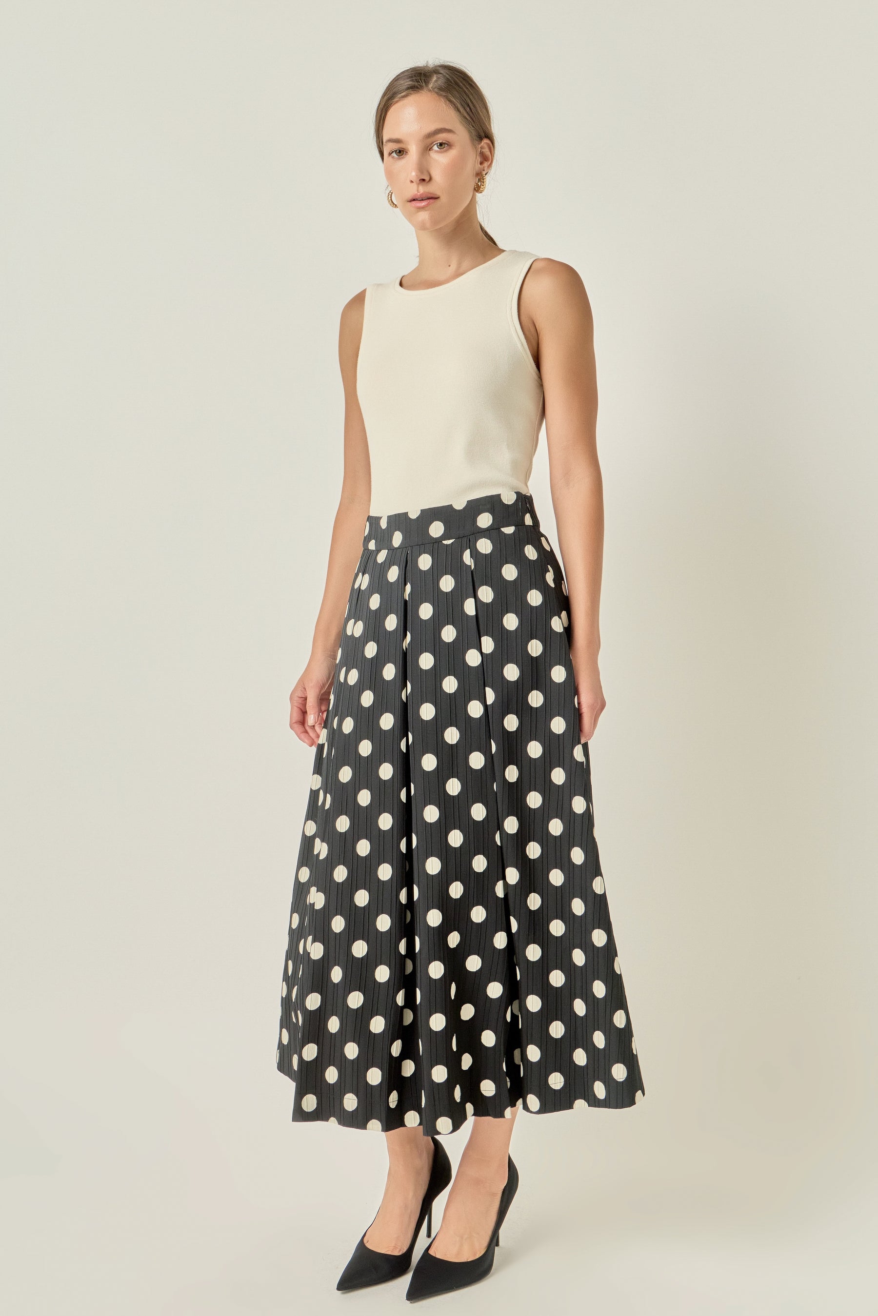 Polka Dot Midi Full Skirt