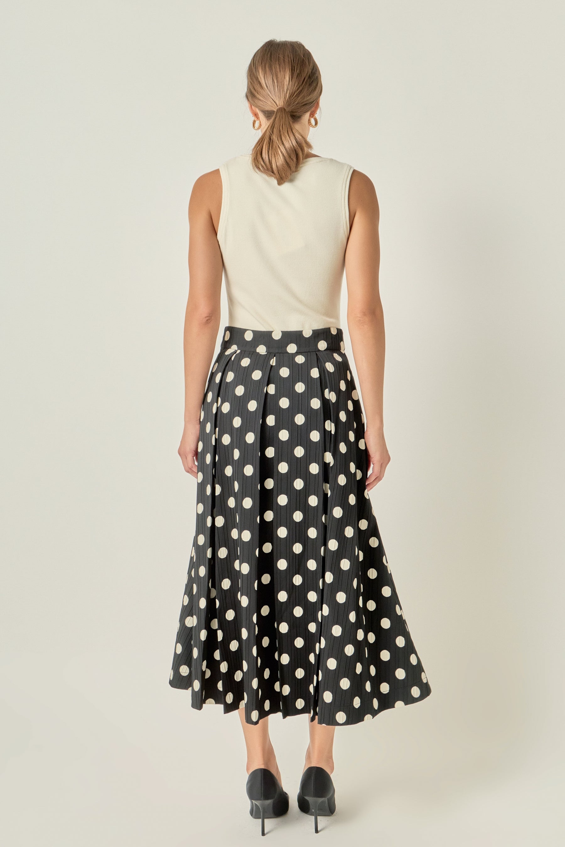 Polka Dot Midi Full Skirt