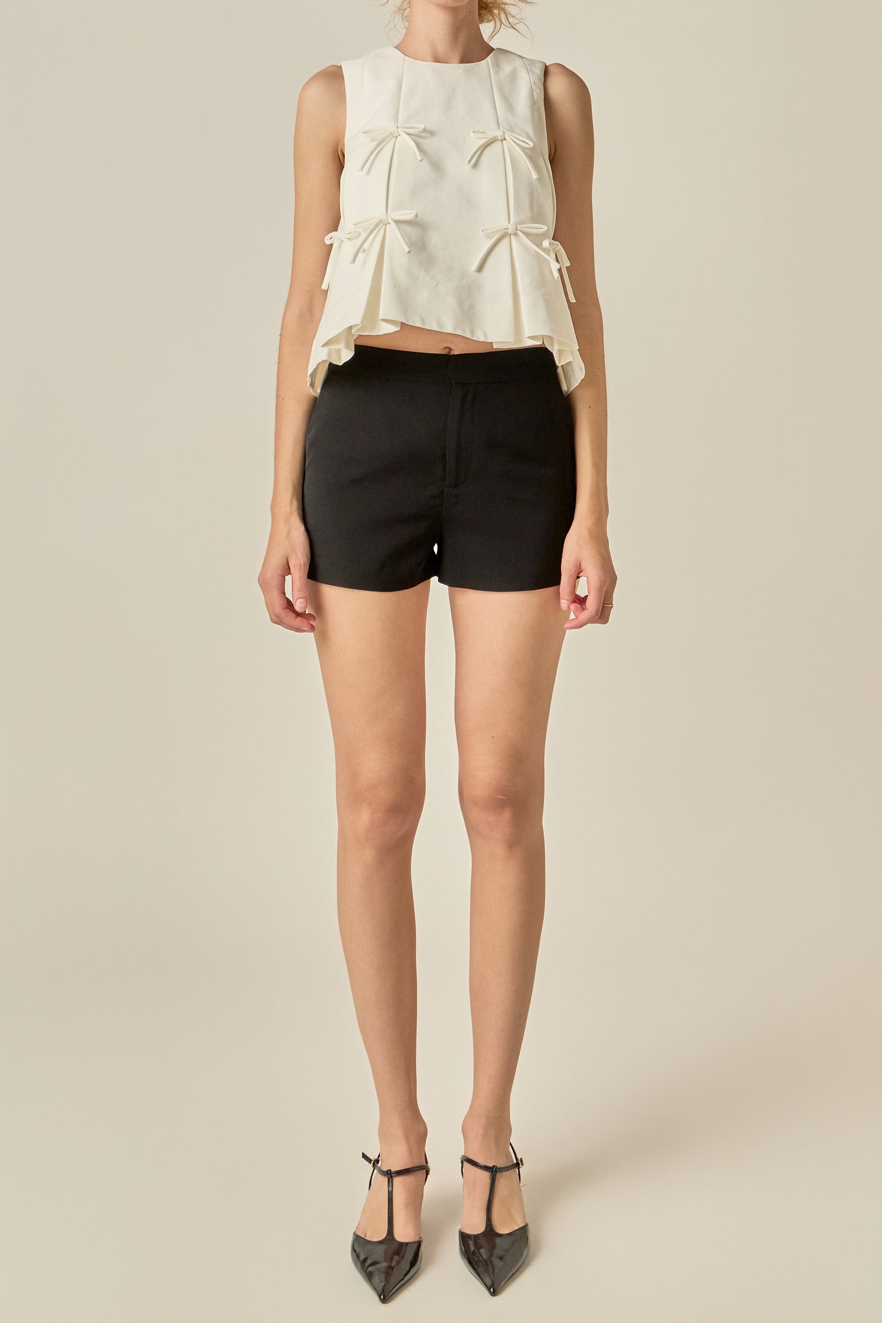 Multi Bow Pleated Top